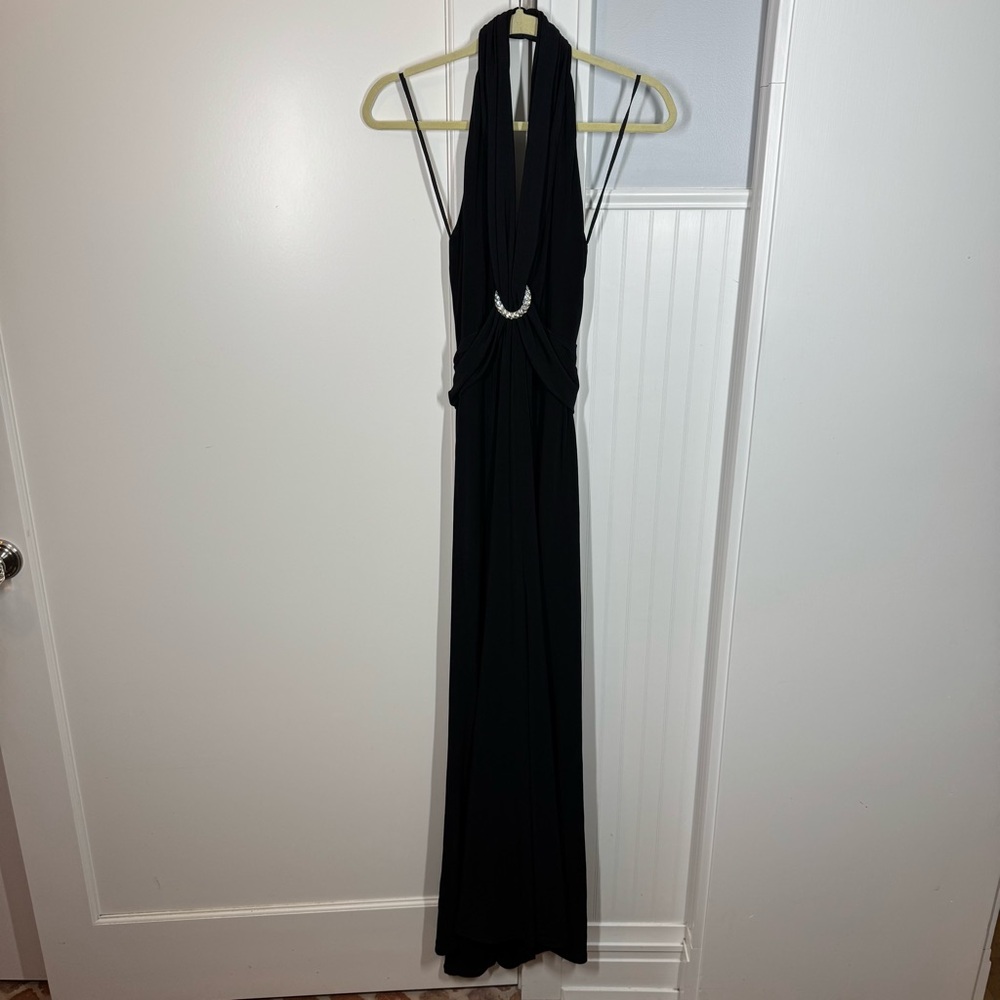 Cache Vintage Women's 90's‎ Black Evening Gown Dress Halter Style Size 4
